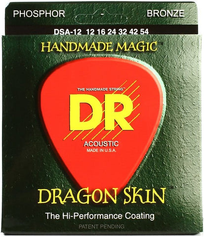 DR Strings DSA-12 Dragon Skin .012 - .054 Hard Coated Phosphor Bronze Acoustic Guitar Strings - 3 Sets!