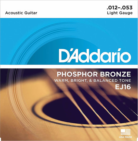 D'Addario EJ16 Phosphor Bronze Light Gauge Acoustic Guitar Strings - 3 Sets! - Authorized Dealer!