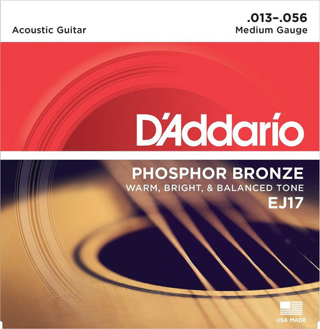 D'Addario EJ17 Phosphor Bronze Medium Gauge Acoustic Guitar Strings - 3 Sets! - Authorized Dealer!