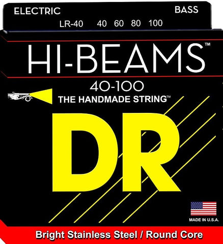 DR Strings LR-40 Hi-Beams .040 - .100 Light Gauge Stainless Steel Bass Guitar Strings - Free Shipping!