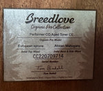Breedlove Organic Performer Pro Concerto CE - Aged Toner with Suede Burst Back