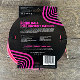 Ernie Ball Braided Instrument Cable 10’ Straight/Angle 1/4”-1/4” Pink