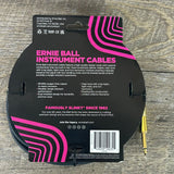 Ernie Ball Instrument Cable 10’ Straight/Angle 1/4"-1/4" w/Gold Connectors Black