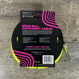 Ernie Ball Braided Instrument Cable 18’ Straight/Angle 1/4”-1/4” Neon Yellow