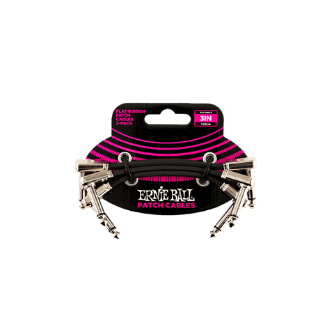 Ernie Ball 3" Flat Ribbon Patch Cable 3-Pack