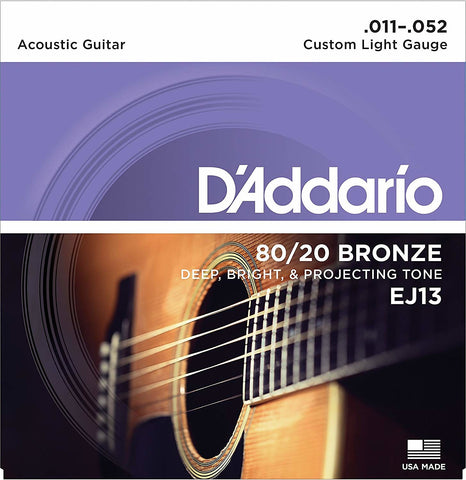 D'Addario EJ13 80/20 Bronze Custom Light Acoustic Guitar Strings - 3 Sets! - Authorized Dealer!