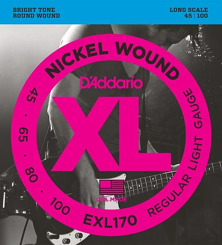 D'Addario EXL170  .045 - .100 Nickel Wound Bass Guitar Strings - Free Shipping!