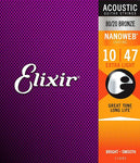 Elixir NANOWEB® 11002 80/20 Bronze Extra Light .010 - .047 Acoustic Guitar Strings - 3 Sets!