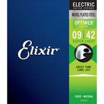 Elixir OPTIWEB™ 19002 Nickel Plated Steel Super Light .009 - .042 Electric Guitar Strings - 3 Sets!
