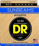 DR Strings RCA-12 Sunbeam Phosphor Bronze .012 - .054 Acoustic Guitar Strings - 3 Sets!
