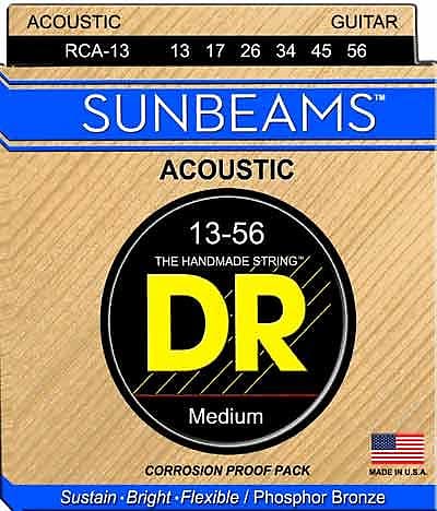 DR Strings RCA-13 Sunbeam Phosphor Bronze .013 - .056 Acoustic Guitar Strings - 3 Sets!