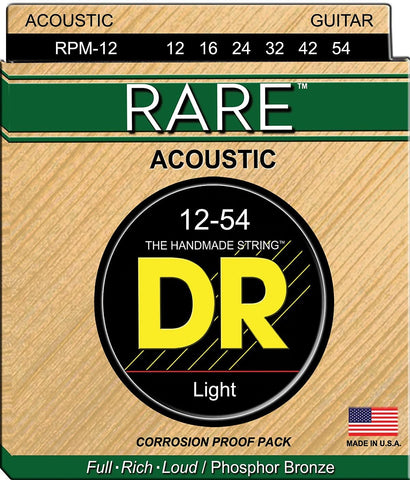 DR Strings RPM-12 Rare Phosphor Bronze .012 - .054 Acoustic Guitar Strings - 3 Sets!