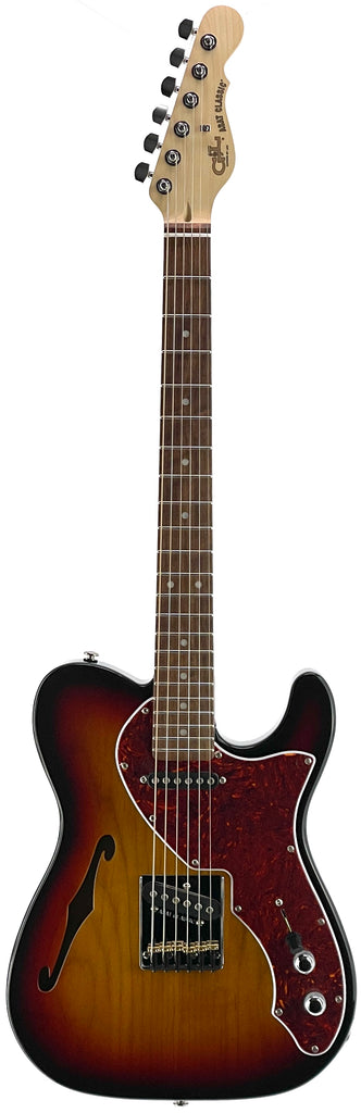 G&L ASAT Classic Thinline - 3-Tone Sunburst / Black Wrap – BCR 